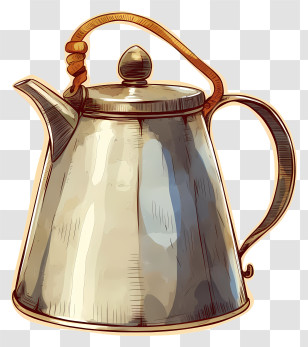 Old Coffee Pot - Vintage Metallic Teapot Transparent PNG