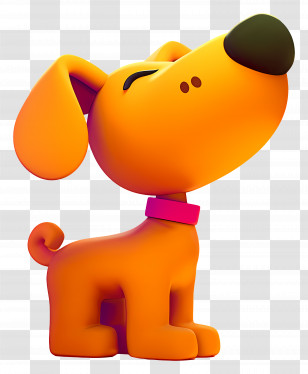 Pocoyo Loula - Orange Cartoon Dog Standing Transparent PNG