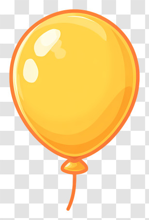 Cartoon Gold Balloon - Shiny Yellow Balloon Transparent PNG