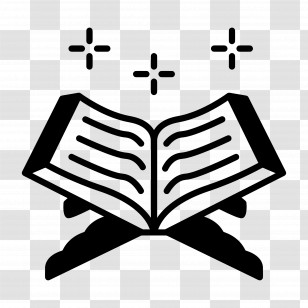 Quran - Open Book With Sparkles Transparent PNG