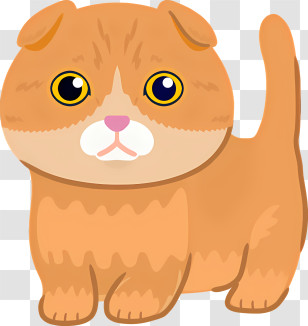 Cartoon Cat - Cute Orange Cat Cartoon Illustration Transparent PNG