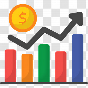Stock Market - Financial Growth Chart With Dollar Symbol Transparent PNG