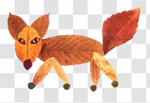 Autumn Leaf Color Craft Animal Idea - Technique - Cartoon Fox Stock Image Transparent PNG