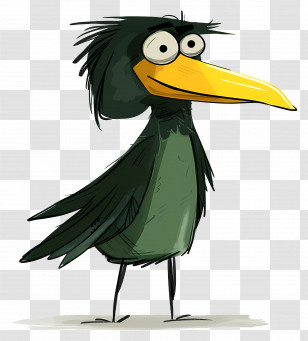 Cartoon Crow - Quirky And Funny Cartoon Crow Transparent PNG