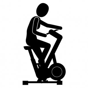 Stationary Bicycle Physical Exercise Clip Art - Silhouette - Cliparts Transparent PNG