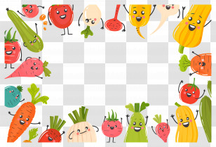 Food Background - Cute Vegetable Border Illustration Transparent PNG