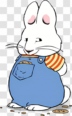 Max Ruby - Cartoon Bunny With Cookie In Pocket Transparent PNG