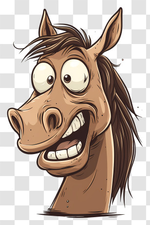 Quirky Horse - Funny Cartoon Horse Transparent PNG