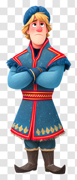 Frozen Kristoff - Animated Character In Blue Outfit Transparent PNG