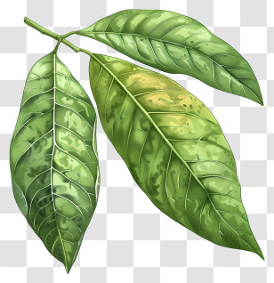 Mango Leaf - Botanical Green Leaves Illustration Transparent PNG