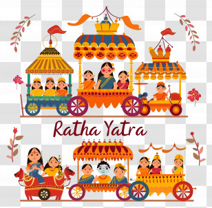Ratha Yatra - Colorful Ratha Yatra Chariots Transparent PNG