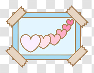 Cartoon - Decorative Frame With Hearts Transparent PNG