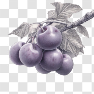 Plums Fruit
 - Purple Plums On Branch Illustration Transparent PNG