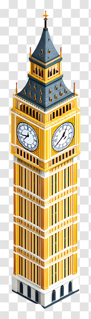 London Big Ben - Iconic Big Ben Tower Transparent PNG