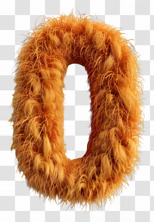Number 0 - Furry Textured Zero Number Transparent PNG