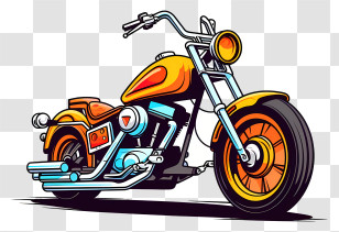 Icon - Orange Motorcycle Cartoon Illustration Transparent PNG