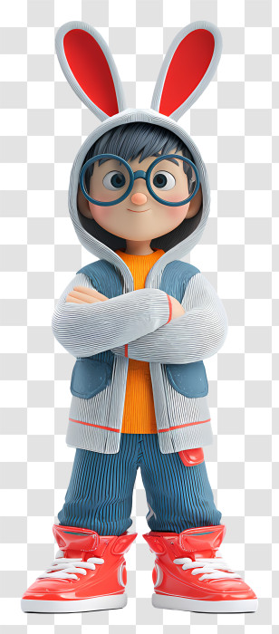 Child In Bunny Costume - Boy In Rabbit Hoodie Transparent PNG