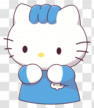 Dear Daniel - Cartoon Kitty Character With Blue Bow Transparent PNG