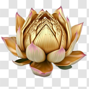 3d Flower
 - Golden Lotus Flower Transparent PNG
