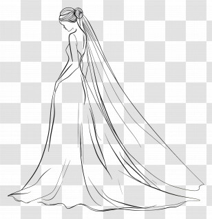 Bride In Wedding Dress - Bride In Elegant Wedding Dress Transparent PNG