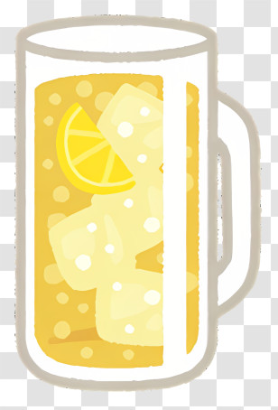 Wine - Refreshing Lemon Drink With Ice Cubes Transparent PNG
