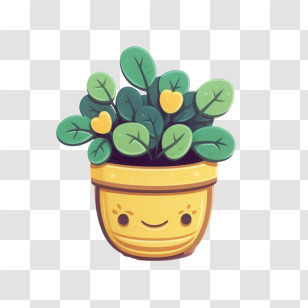 Ti Plant - Adorable Smiling Plant Pot Transparent PNG