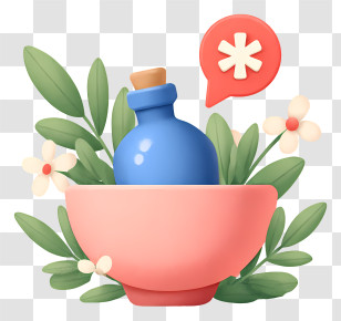 Wellness Beauty - Spa Bowl With Blue Bottle Transparent PNG
