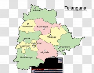 States And Territories Of India Hyderabad State Map Telangana Rashtra Samithi - Area Transparent PNG