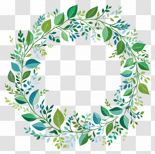 Leaf Wreath - Leafy Green Wreath Illustration Transparent PNG