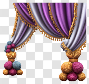Indian Wedding Decor - Luxurious Purple Curtain Decoration Transparent PNG