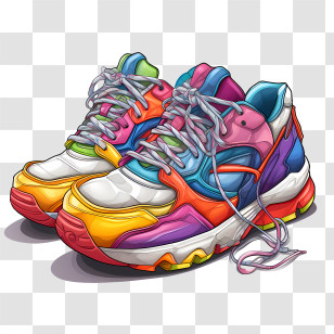 Sneakers - Vibrant Colorful Sneakers Illustration Transparent PNG