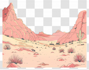 Desert - Beautiful Desert Landscape Illustration Transparent PNG