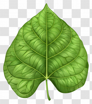Bodhi Tree Leaf - Large Vibrant Green Leaf Transparent PNG