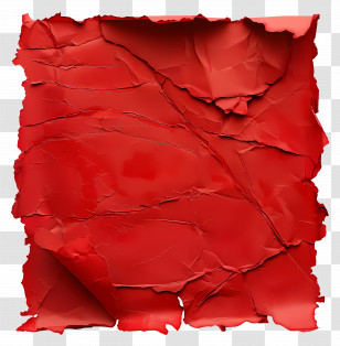 Red Torn Paper - Crumpled Red Paper Transparent PNG