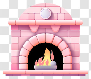 Fireplace Design - Pink Cartoon Fireplace Illustration Transparent PNG