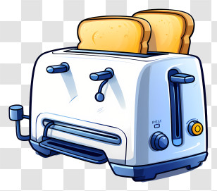 Toaster - White Toaster With Toast Transparent PNG