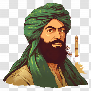 Arab Man - Man In Green Robe With Tower Transparent PNG