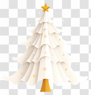 Christmas Tree White - Minimalistic White Christmas Tree Design Transparent PNG