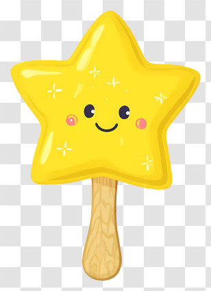Cartoon Ice Lolly - Smiling Star Popsicle Transparent PNG