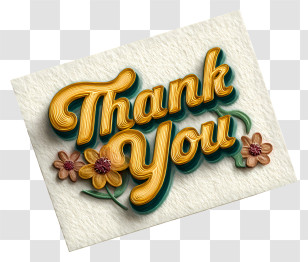 Thank You Text - Thank You Text With Flowers Transparent PNG