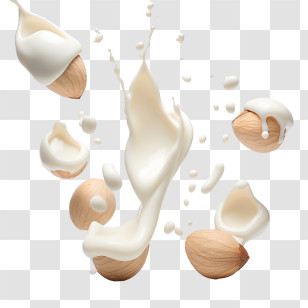 World Plant Milk Day - Milk And Nuts Splash Transparent PNG