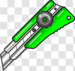Icon - Green Utility Knife For Precision Cutting Transparent PNG
