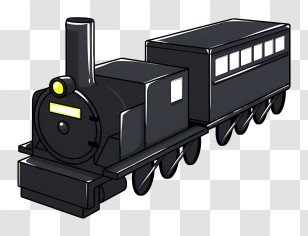 Icon - Black Steam Train Illustration Transparent PNG