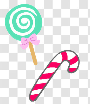 Icon - Lollipop And Candy Cane Transparent PNG