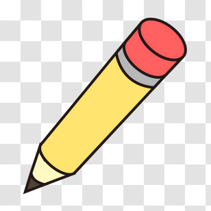 Yellow Pencil - Yellow Cartoon Pencil For Stationary Use Transparent PNG