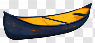 Canoe - Rustic Canoe Illustration In Yellow And Blue Transparent PNG