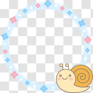 Flower Circle Frame - Cute Snail With Flower Frame Transparent PNG