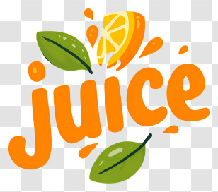 Juice Logo - Juice Logo With Orange Slice Transparent PNG