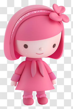 Doll - Cute Pink Doll Transparent PNG