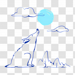 Wolf Howling - Howling Wolf Under The Moon Transparent PNG